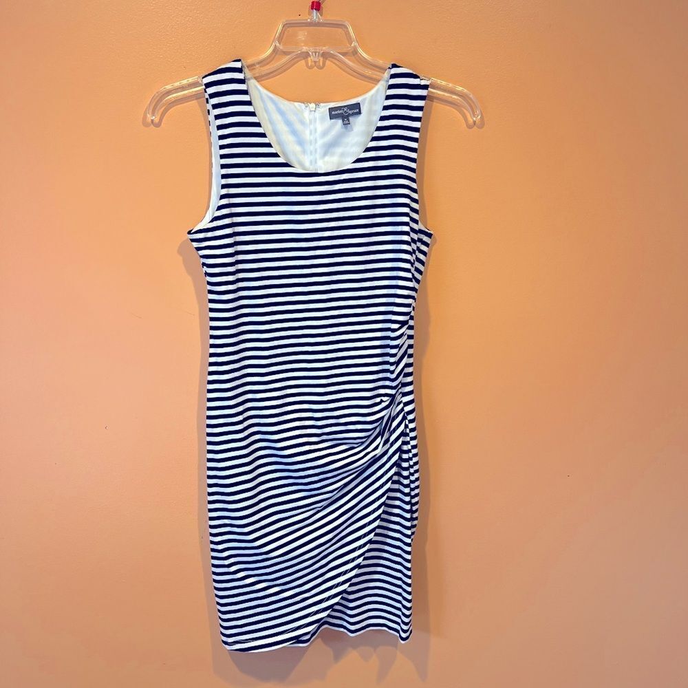 Market & Spruce Size M Black White Striped Sleeveless Women’s Dress